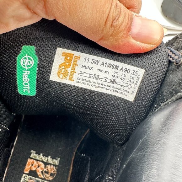 Timberland Pro Men Size 11.5W A1W6M Black Leather Wide Direct Attach Work Boot main image 11
